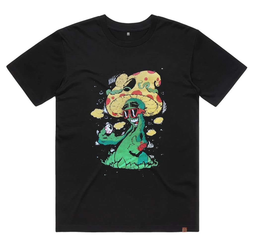Limited Edition Trippy Mushroom T-Shirt – Organic Cotton, Size M