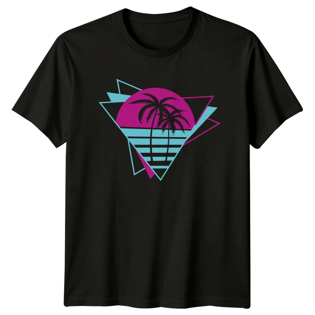 Retro Sunset Palm Tree Graphic 80s Nostalgic T-Shirt