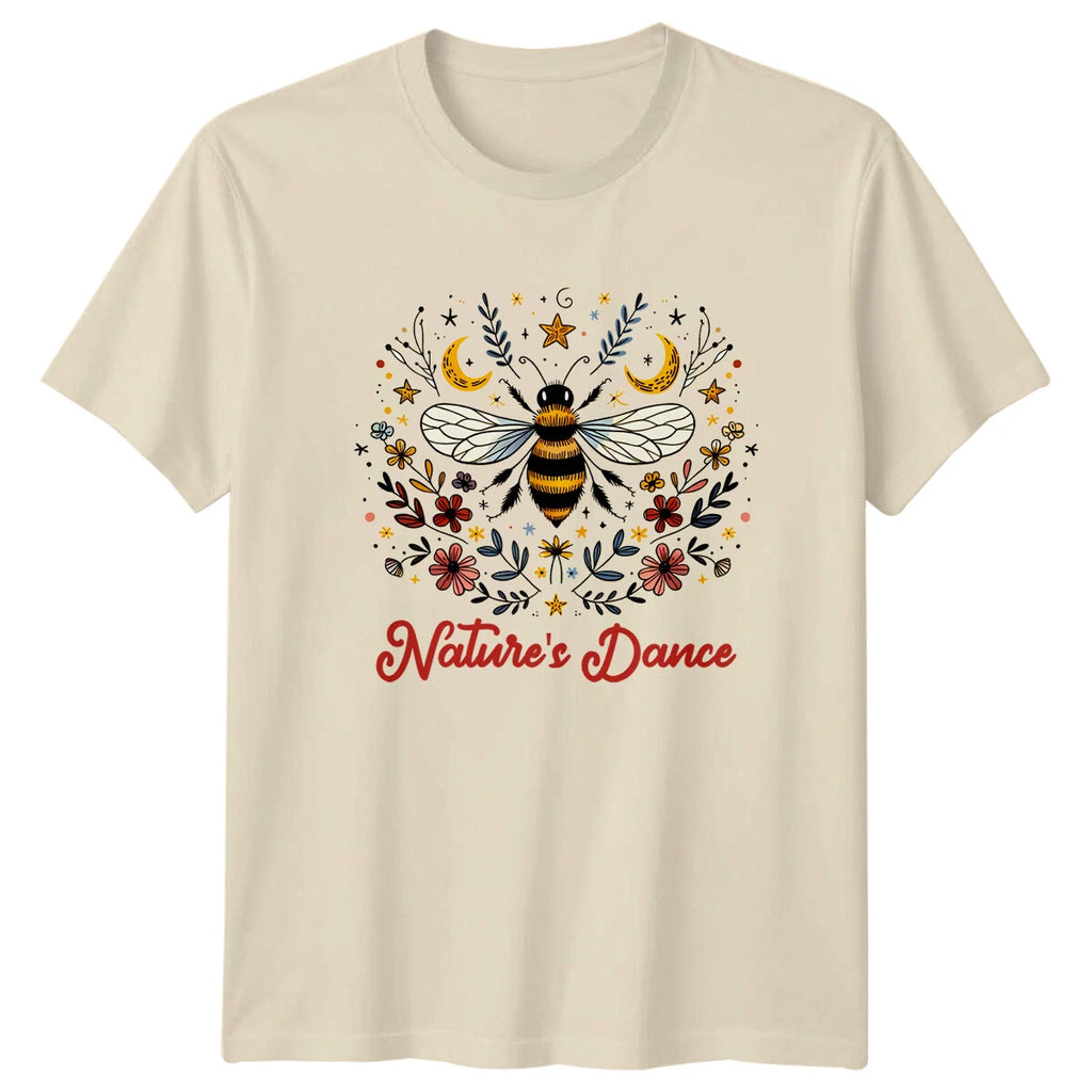 Nature's Dance Bee Celestial Magic T-Shirt Moon Stars Nature Tee