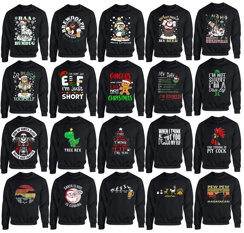 Christmas Jumper Sweatshirts Novelty Funny Santa Reindeer Gift Joke Sweatshirt