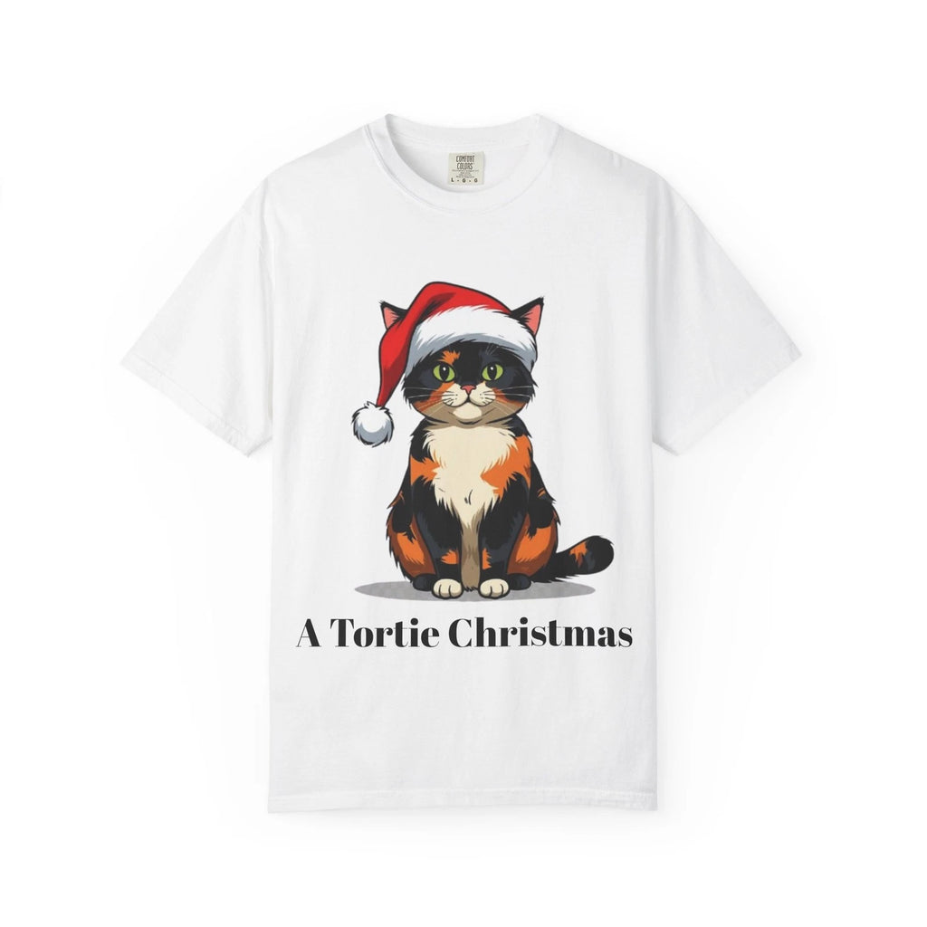 A Tortie Christmas Cat T-Shirt, Unisex Gift, Tortie Cat Tee, Holiday Apparel
