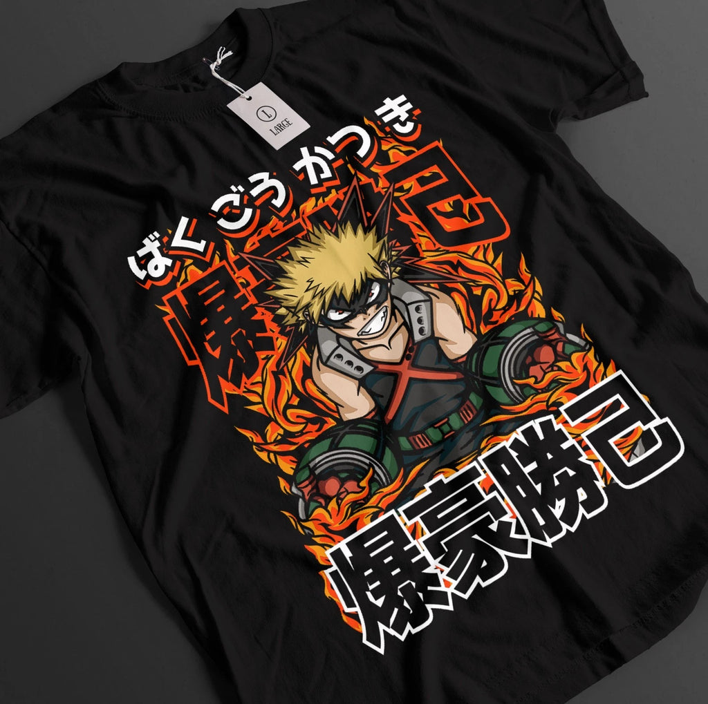 My Hero Academia Shirt Bakugo Tshirt Deku Kacchan Top Todoroki MHA Unisex Tee