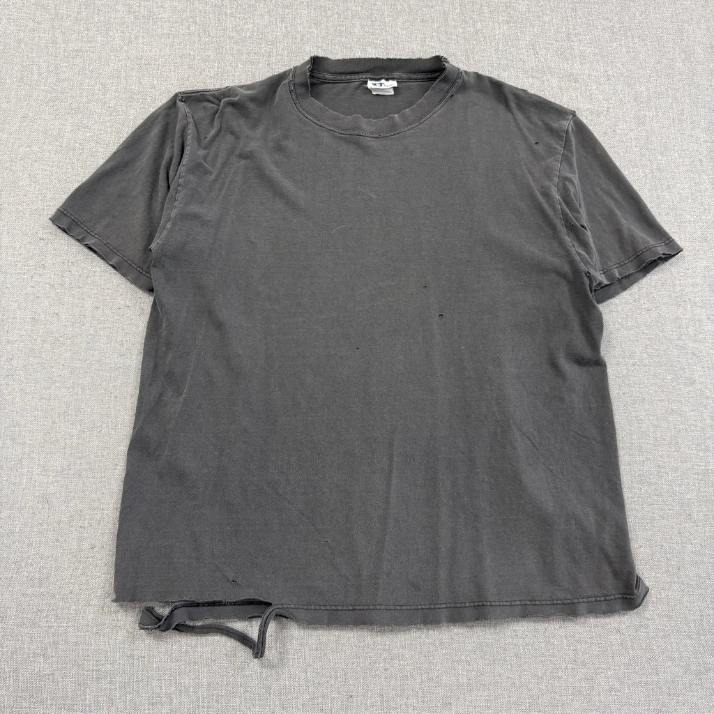 Vintage Sun Faded Black Blank T-Shirt Mens Large Distressed Destroyed Grunge