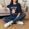 "Night Shift Where the Boos Begin" Funny Halloween Nurse Ghost T-Shirt ERI/ICU