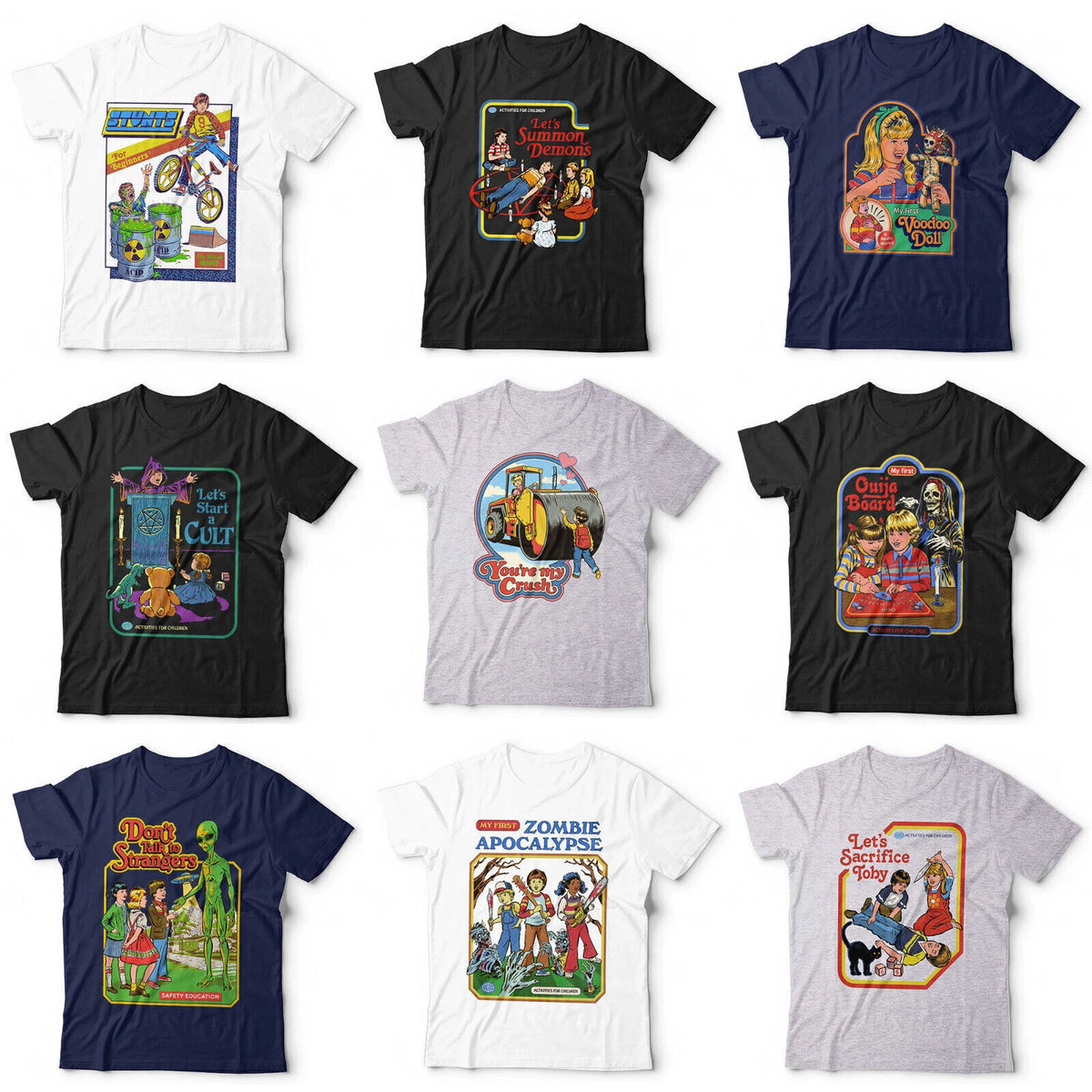 Halloween Cartoon Tshirt Unisex & Kids Nostalgia Creepy Dark Funny Humour Gift