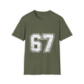 Distressed 67 Number T-Shirt | Vintage Sports Jersey Tee