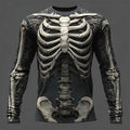 2025 Halloween Skeleton Print Long Sleeve T-Shirt Men Gothic Casual Top NEW!