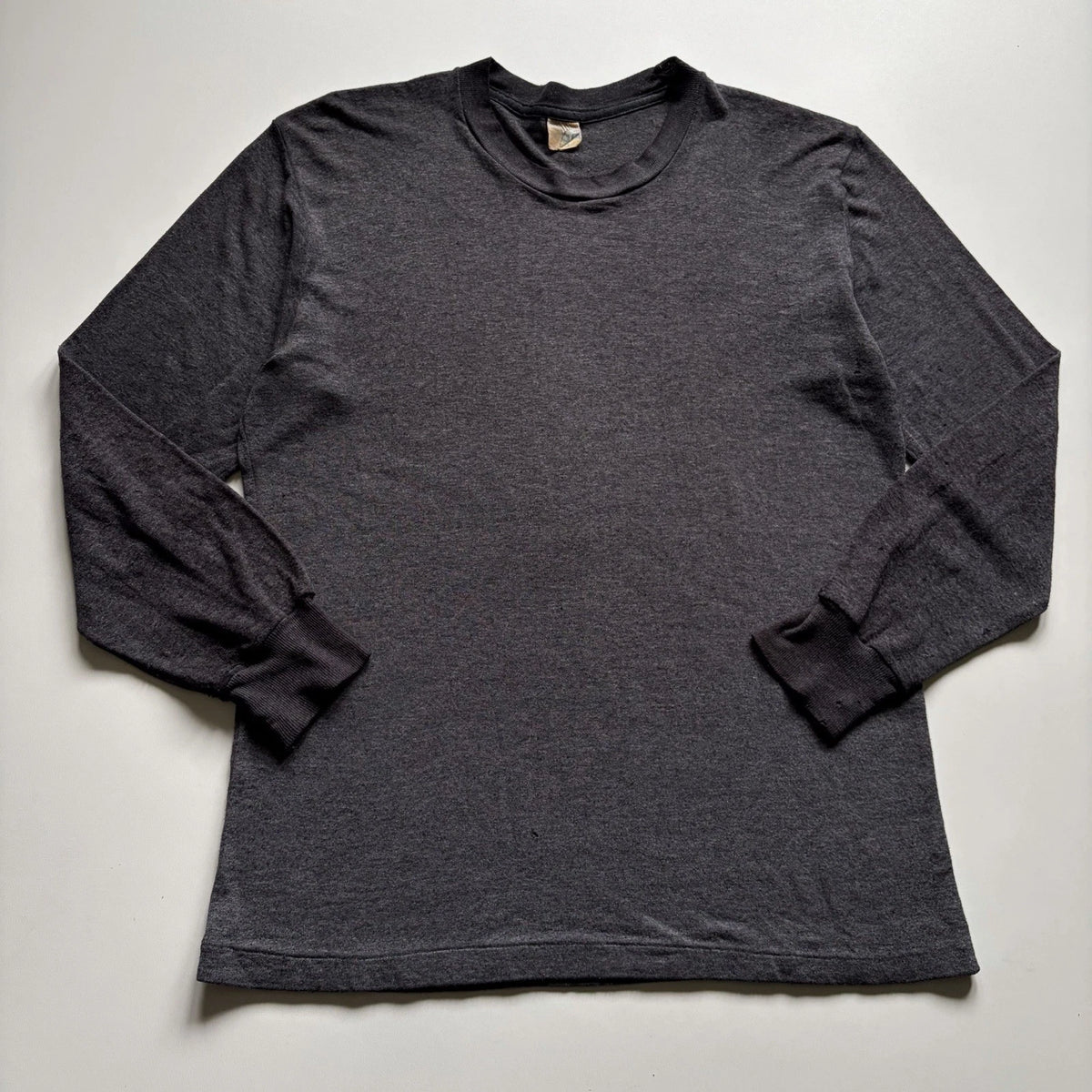 Vintage Sun Faded Black Blank Long Sleeve Shirt Men's Large 90s Distressed Rare