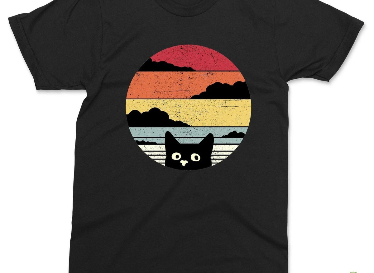 Retro Cat Funny T-shirt, Kitten Cats Gift, Xmas Christmas Cat Lover Shirt