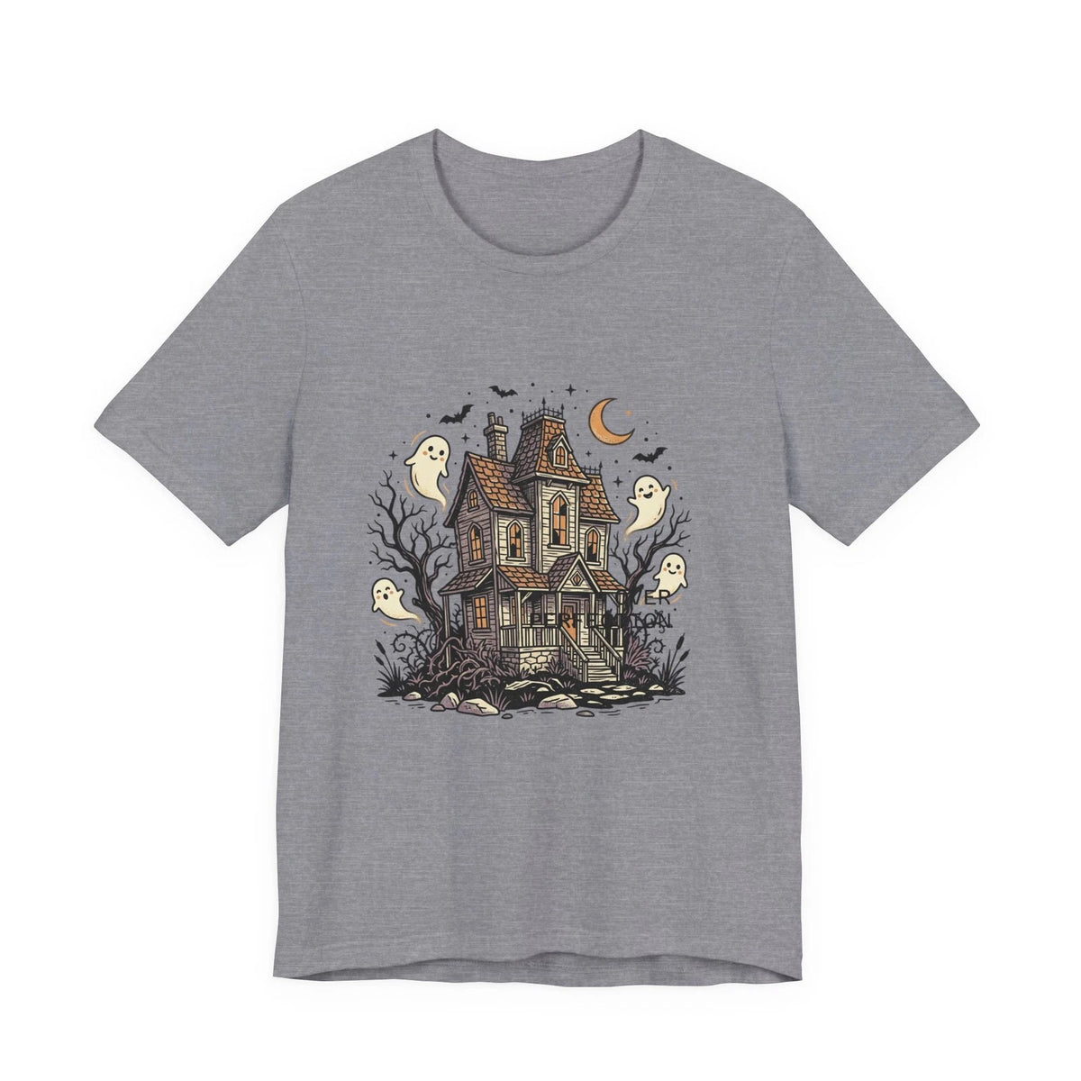Halloween Haunted House with Ghosts Tee | Stay Spooky Back Print