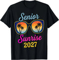 Vintage Senior Sunrise 2027 Seniors of Class Sunglasses T-Shirt