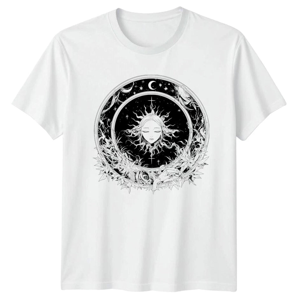 Celestial Sun Woman Moon Stars Magic T-Shirt
