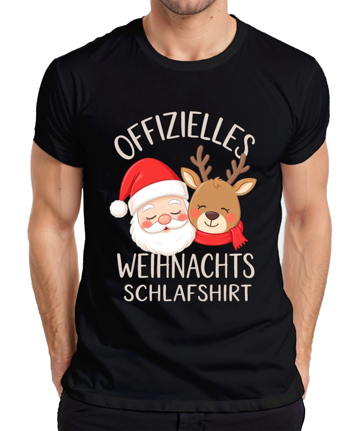 Official Christmas Sleep Shirt Santa Claus Reindeer Funny Mens T-Shirt