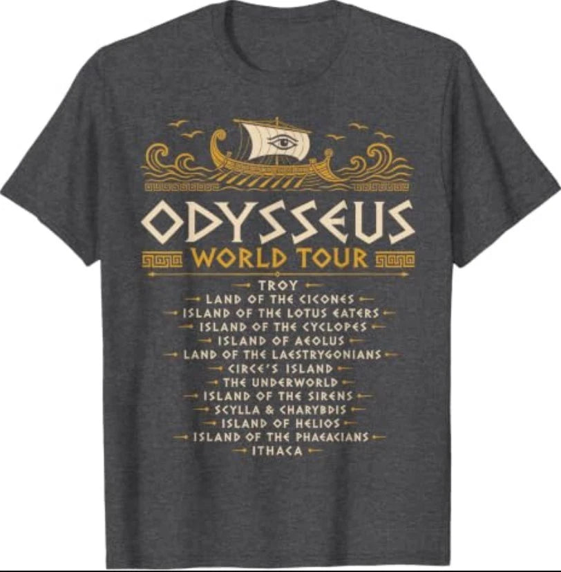 Odyssey Homer Dark Academia Odysseus World Tour T-Shirt