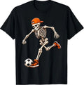 Funny Skeleton Playing Soccer Halloween Men T-Shirt