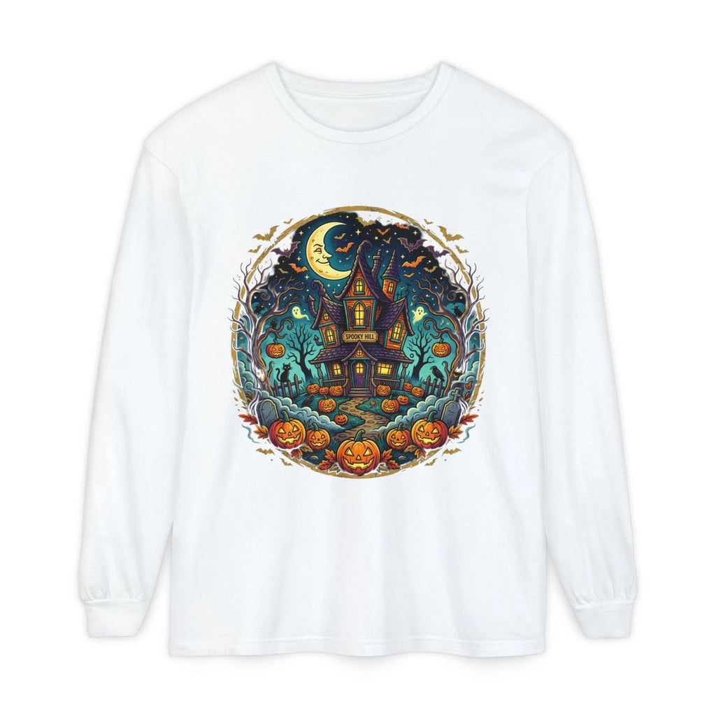 Haunted House Halloween Long Sleeve Tee
