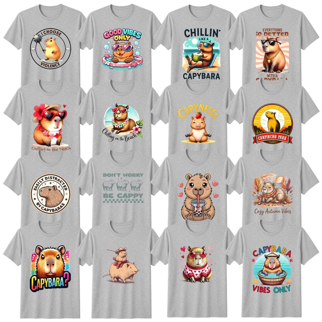 Cute Wildlife T-Shirt Capybara Butterfly Animal Lover Gift