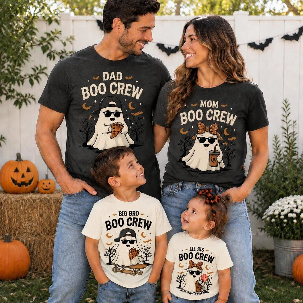 Personalized Family Halloween Shirts, Custom Boo Crew Matching T-Shirts