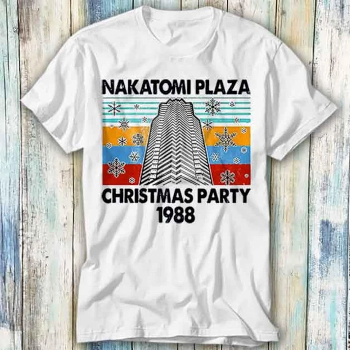 Nakatomi Plaza 1988 Christmas Party Retro Die Movie Bruce  T Shirt