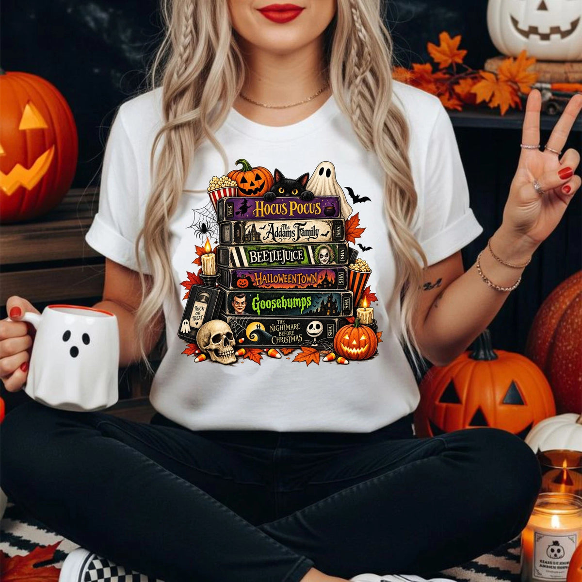 Retro Halloween T-Shirt, Halloween Movie Lover Shirt, Spooky Season Books Tee