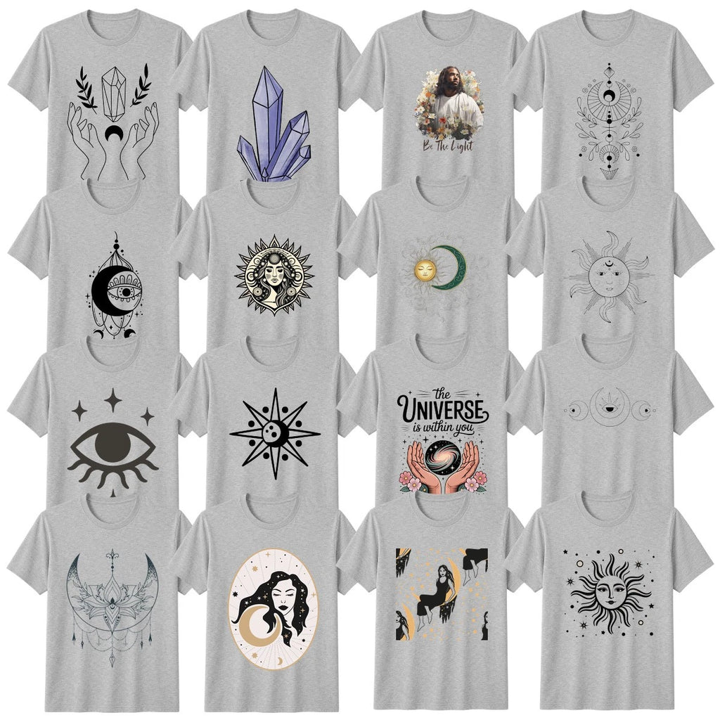 Boho Celestial T-Shirt Spirituality Moon And Stars Celestial Gift
