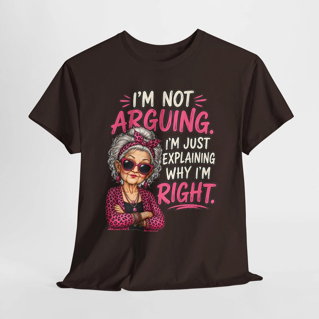 Sassy Grandma Illustration T-Shirt | "I’m Not Arguing" Graphic Tee