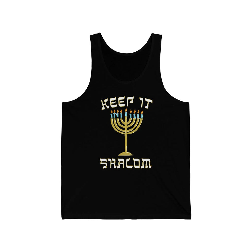 Keep is Shalom Hanukkah Menorah Unisex Tank Top