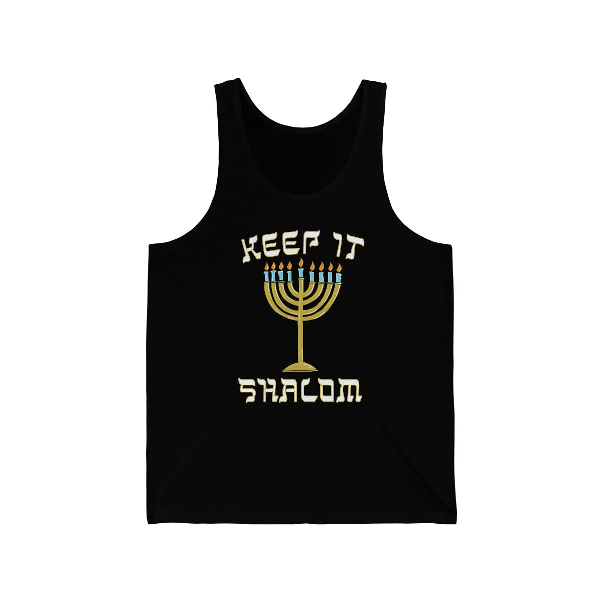Keep is Shalom Hanukkah Menorah Unisex Tank Top