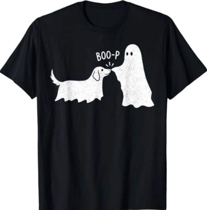Boo Boo-p Dog Ghost Funny Halloween Dog Lovers Dog Mom T-Shirt1