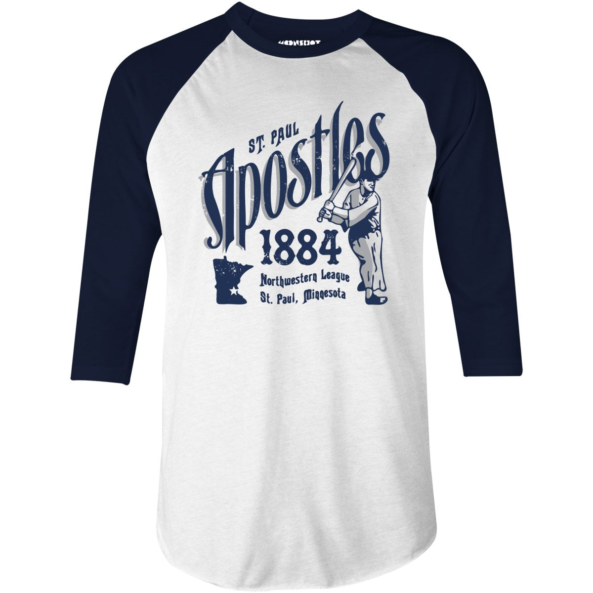 Saint Paul Apostles - Minnesota - Vintage Defunct Baseball Teams - 3/4 Sleeve Raglan
