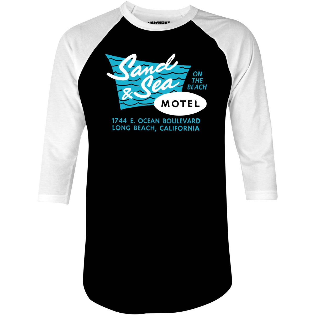 Sand & Sea Motel - Long Beach, CA - Vintage Motel - 3/4 Sleeve Raglan