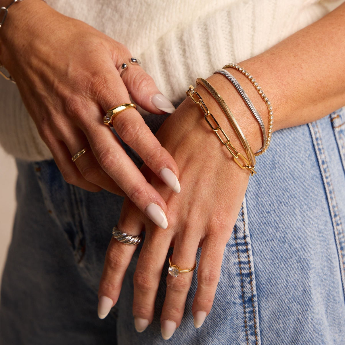 Silver Herringbone Bracelet