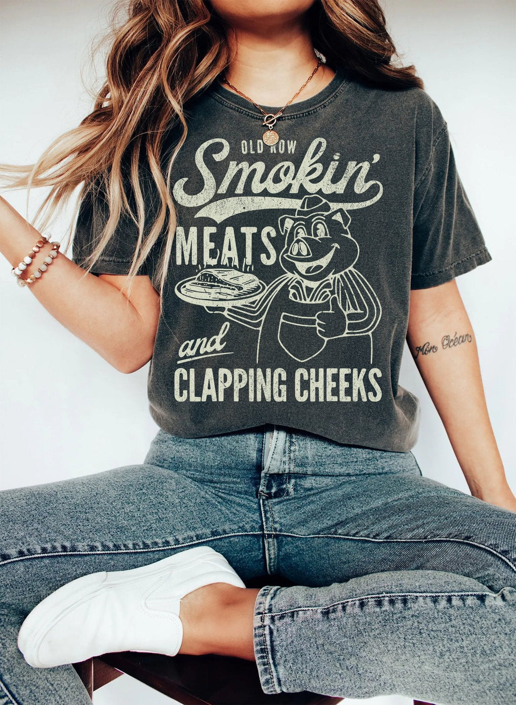 Smoking Meats and Clapping Cheeks Vintage Graphic
