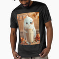 Candy Corn Coffee Ghost Halloween T-Shirt – Cute Spooky Fall Design by ArmaanArts