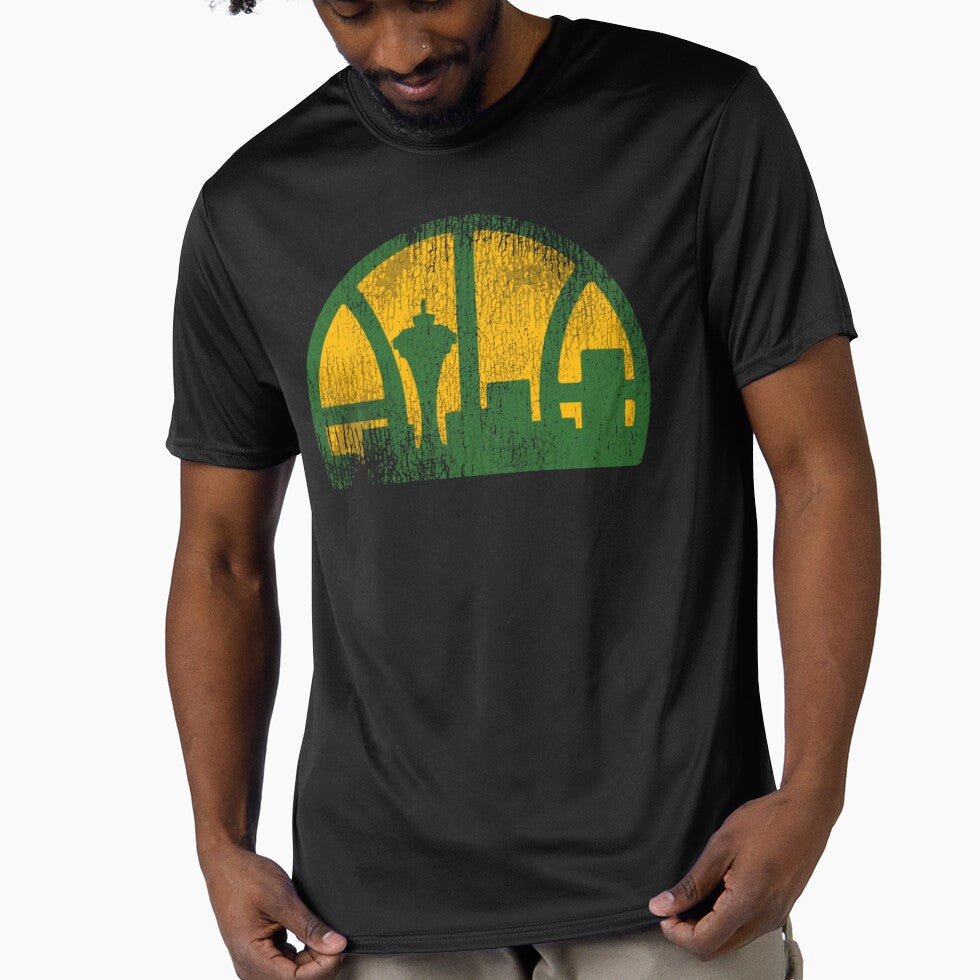 Seattle Supersonics Vintage Distressed Basketball by HRINGUR CLOTHES AND ACCESSORIES