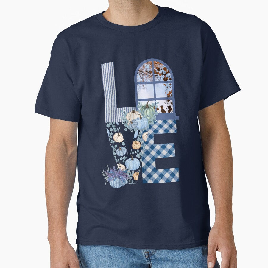 I Love Fall Season | Autumn Vibes | Autumn Leaves, Flannel, & Blue Fall Sky by MiaDelelai