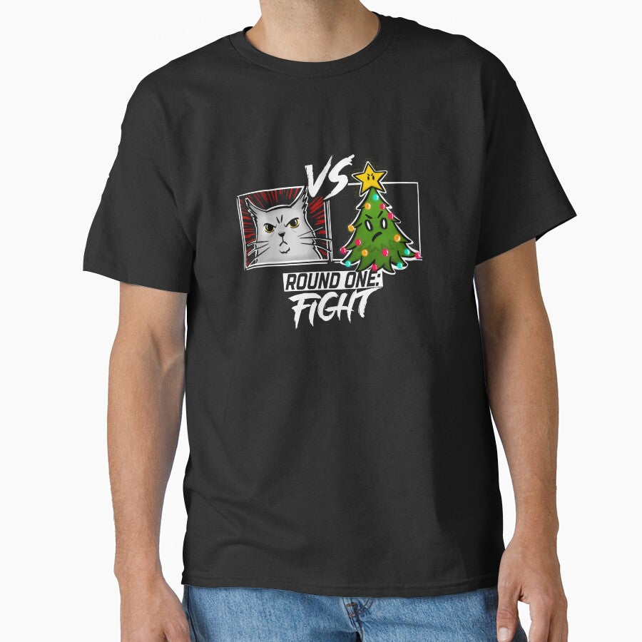 Funny Cat Christmas Tree Cat versus Christmas Tree Gift Cat Lovers by SusanaDesigns