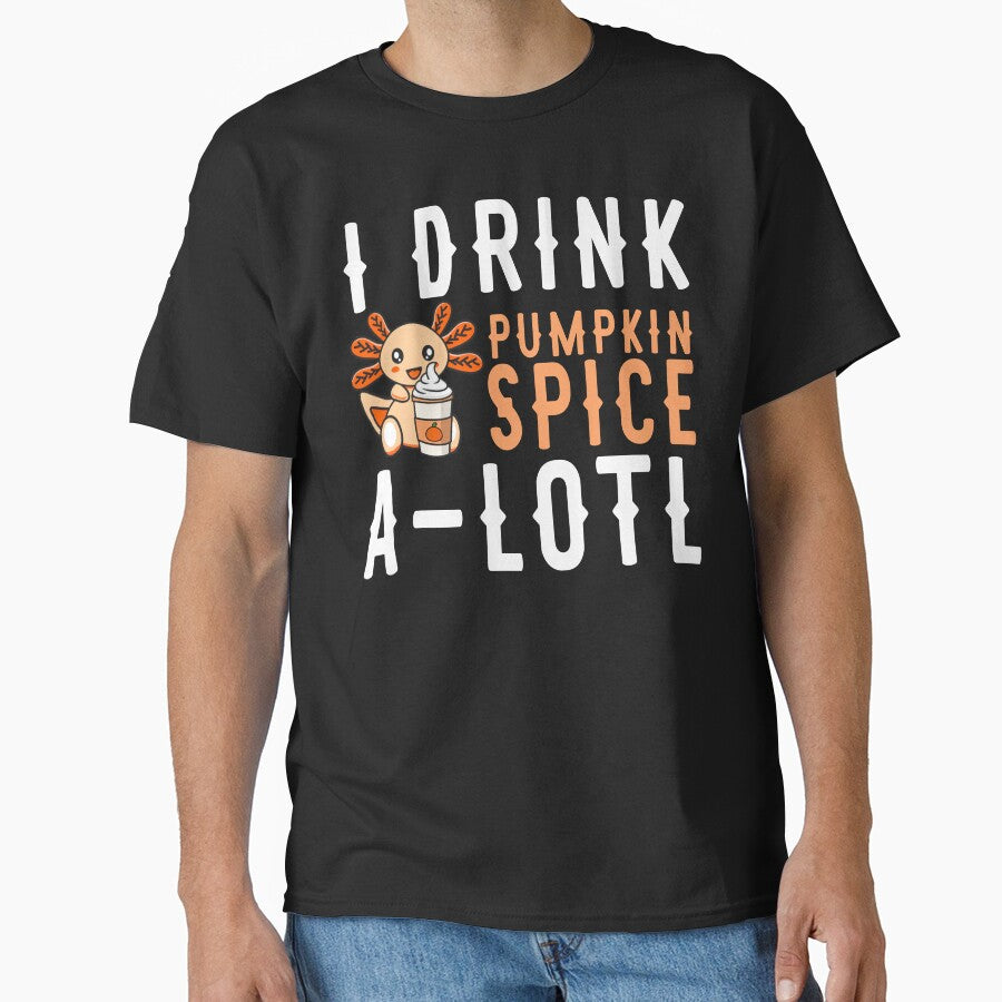 Cute Kawaii Orange Axolotl Drink Pumpkin Spice A-Lotl by eternallygifted