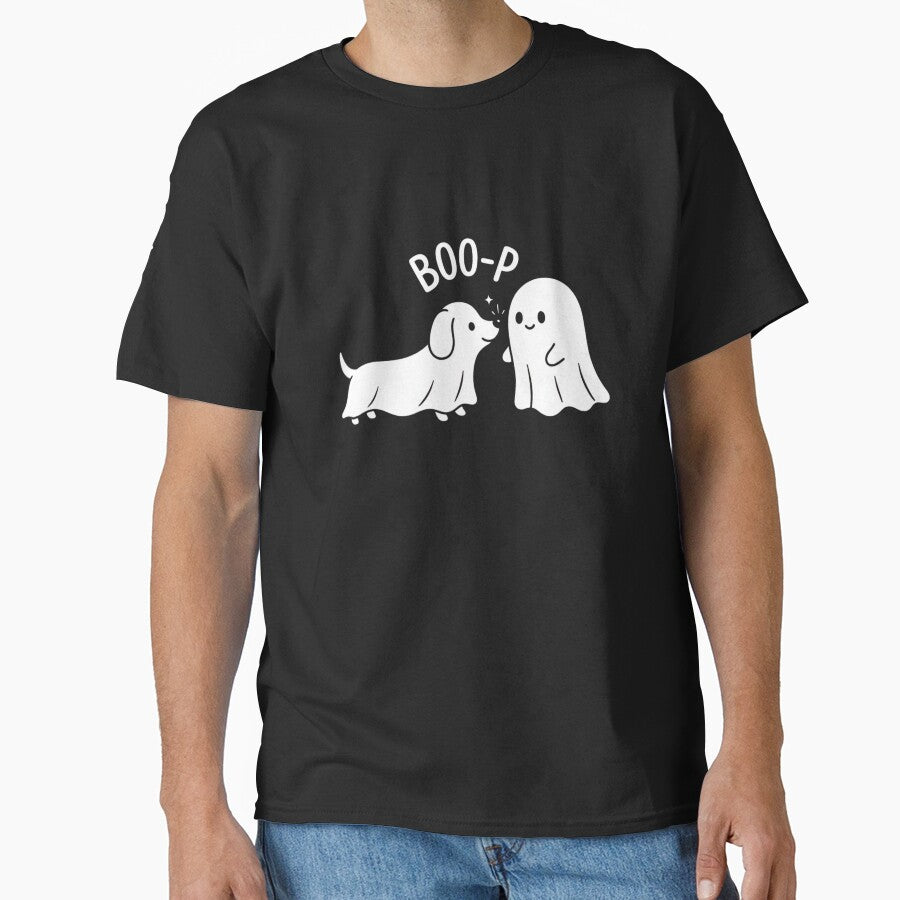 Boo Boo-p Dog Ghost Funny Halloween Dog Lovers Dog Mom T-Shirt | Cute Spooky Pup Graphic Gift by Trendably