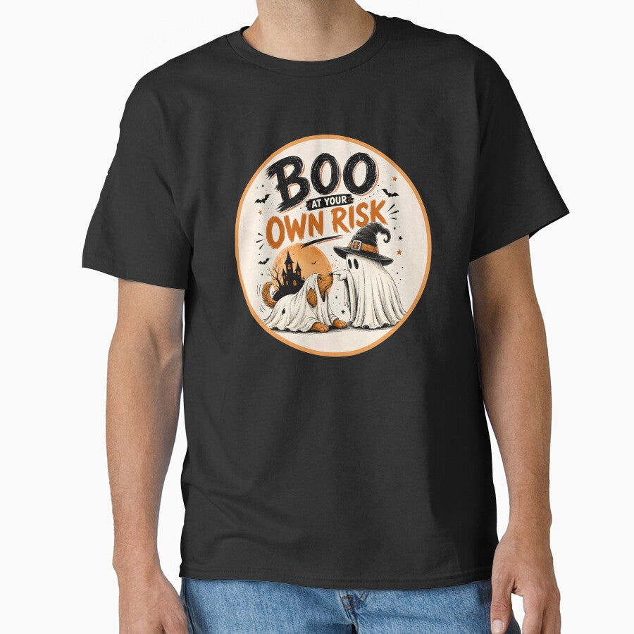 Boo at Your Own Risk – Halloween Ghost Dog by ArtDzignsZA