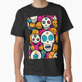 Dia de los Muertos Skulls with Pumpkins Artwork by KaladynDesigns