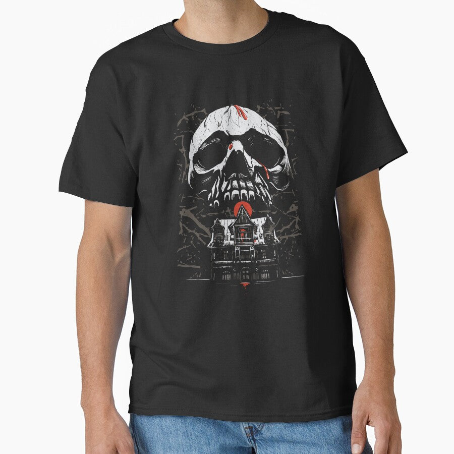 Skull Over Haunted House - Spooky Scene by TurtleDojo