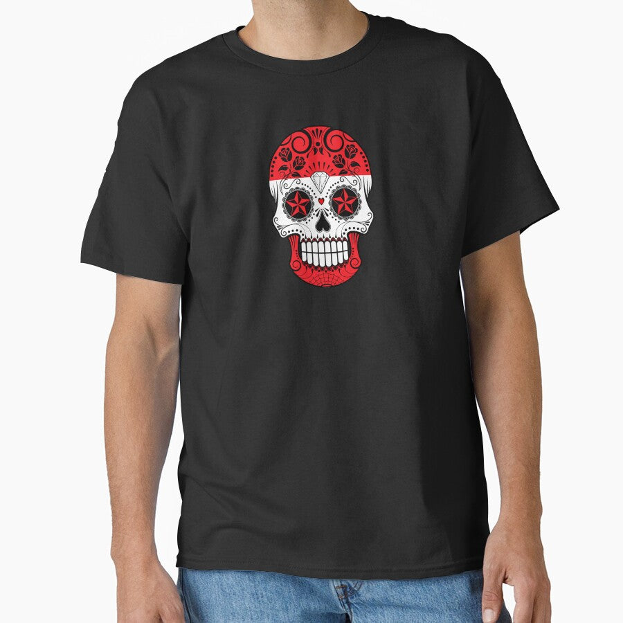 Sugar Skull with Roses and Flag of Austria by JeffBartels