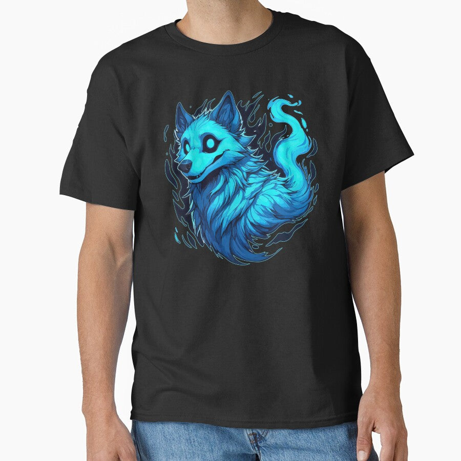 Kawaii Halloween Blue Ghost Wolf Dog by TomFrontierArt