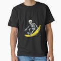 Funny Skeleton Slipping on Banana Peel – Cartoon Humorous Skull Design by ColorSplash123