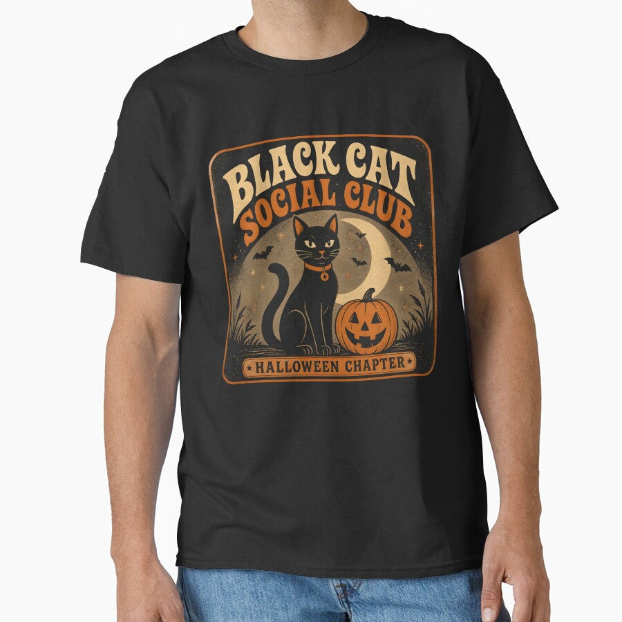 Black Cat Social Club Halloween Chapter Retro by OliviaHayesArt