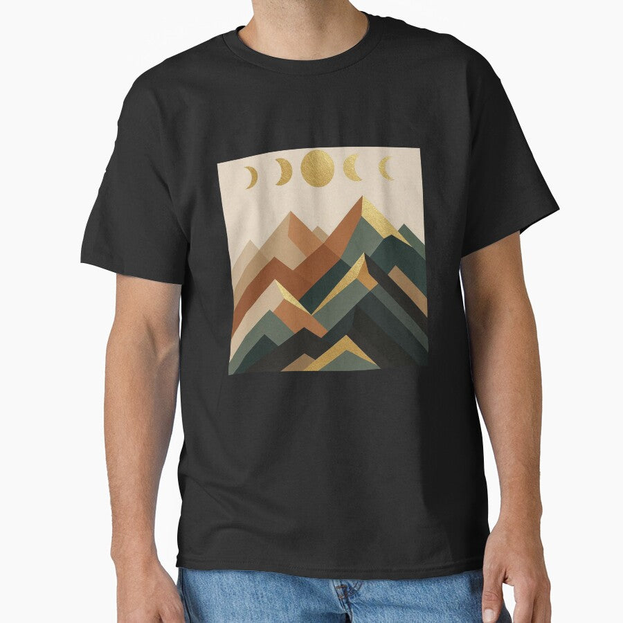 Sunset Retro Mountain – 1970s Vintage Sun & Mountain Illustration Shirt, Stickers & Prints by EpiphanyArt28