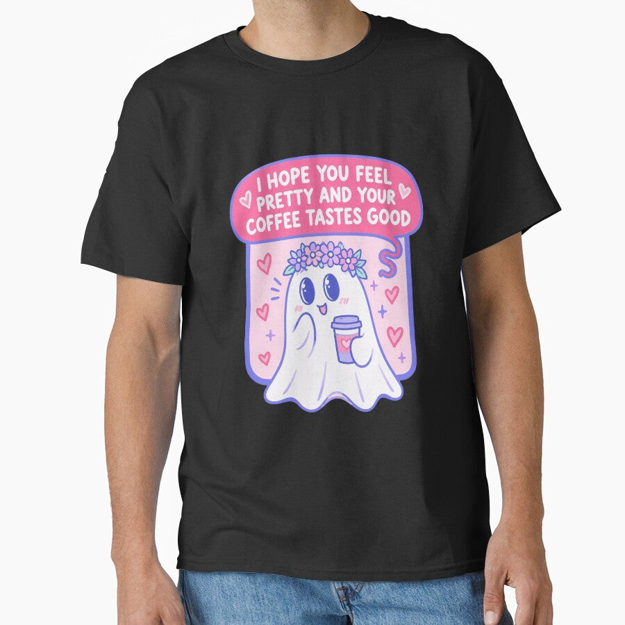 Cute Ghost With Coffee Tastes Good Feel Pretty by AzulAdams