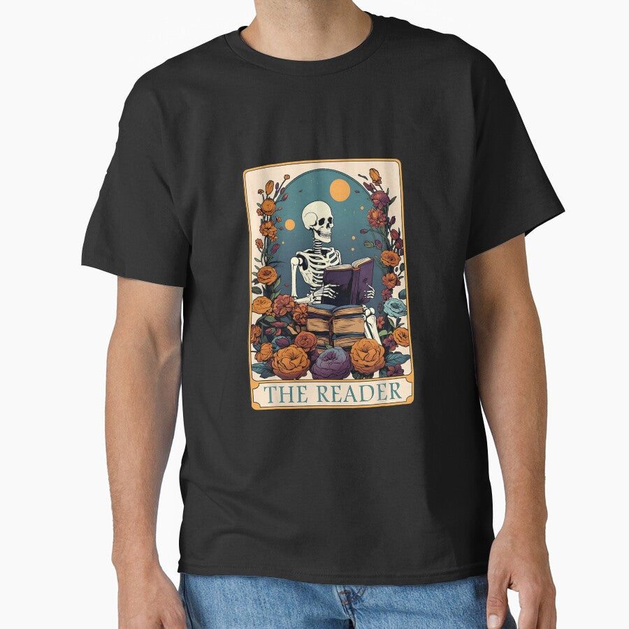 Tarot Card Halloween Skeleton The Reader Bookish Women Men by AnneDaoust
