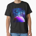 surreal cosmic planet with flying bats galaxy by FahdSpaceArt